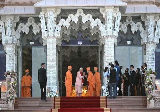 رئيس وزراء الهند يفتتح أكبر معبد هندوسي في أبوظبي
