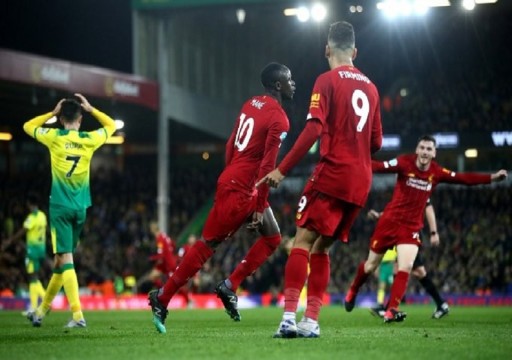 ليفربول "المتصدر" يفوز بصعوبة على نوريتش "المتذيل" في الدوري الإنجليزي