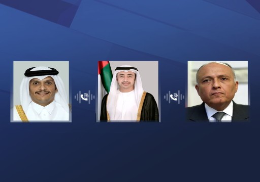 عبدالله بن زايد يؤكد دعم الإمارات لجهود الوساطة القطرية المصرية بشأن غزة